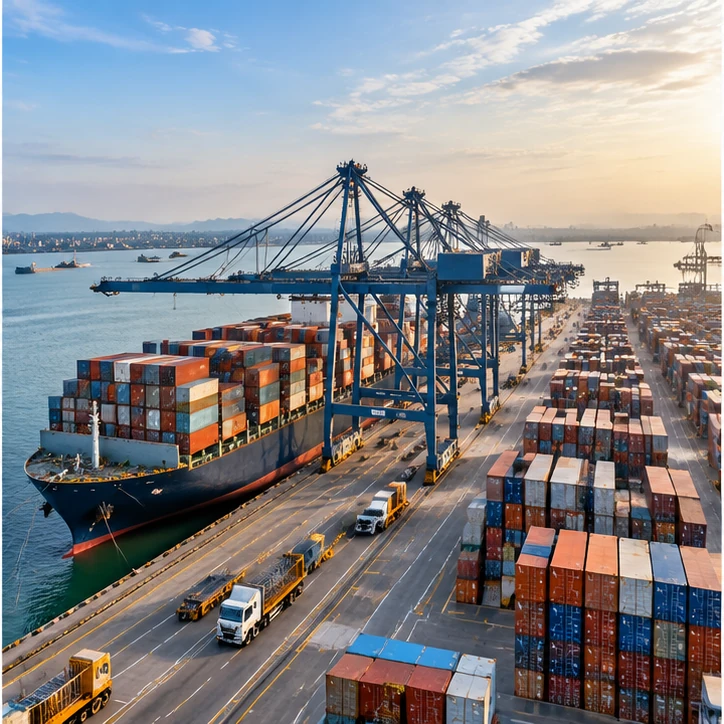 Kapal kargo dan terminal peti kemas